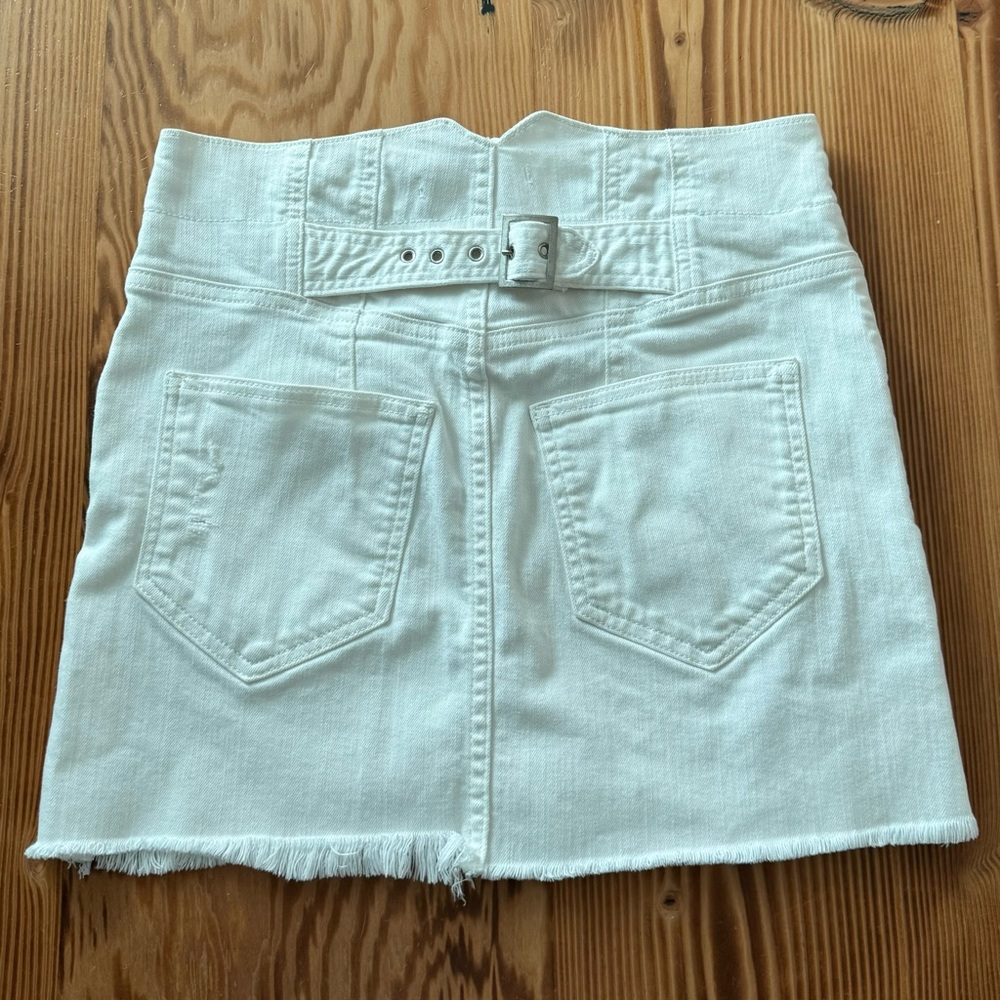 Free People Corsette Distressed Denim Mini Skirt - Picture 6 of 11